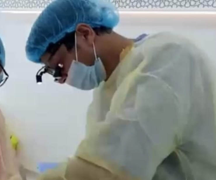 Dr Indraniil during surgery